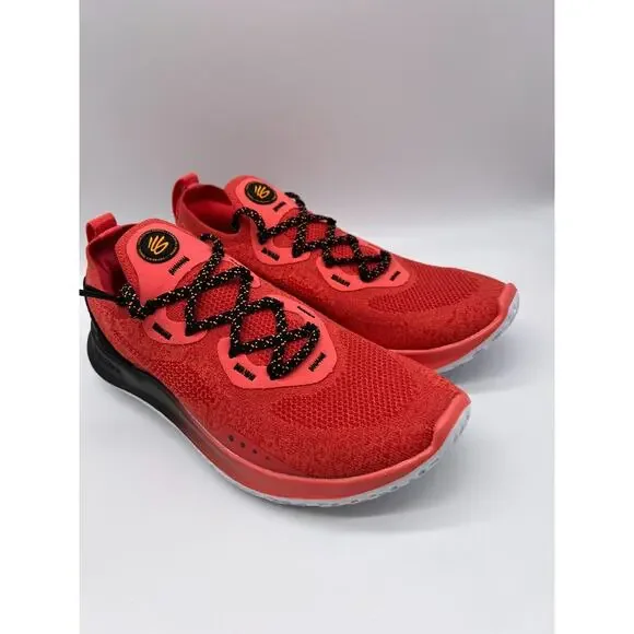 Under Armour Curry Flow Go Coral Red Black 3023814-604 Men's Size 7 - Picture 16 of 16